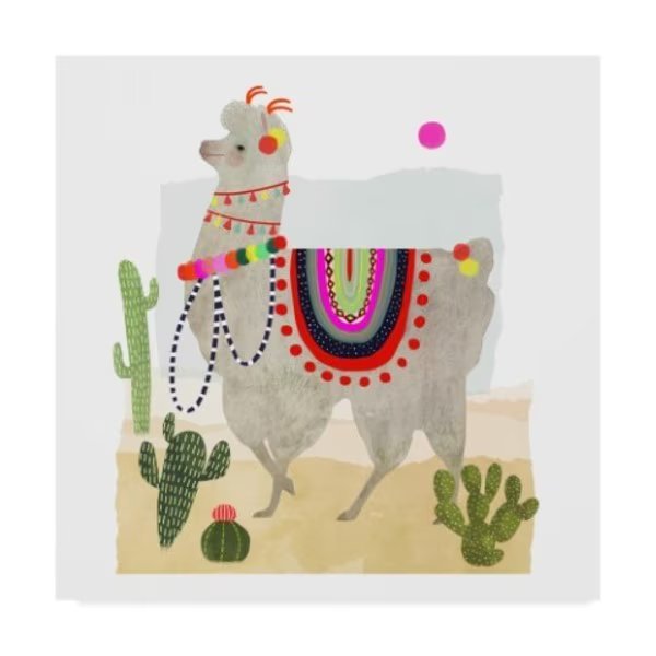 Victoria Borges 'Llamarama I' Canvas Art, 24x24, Trademark Fine Art, Mfr#: WAG08687-C2424GG